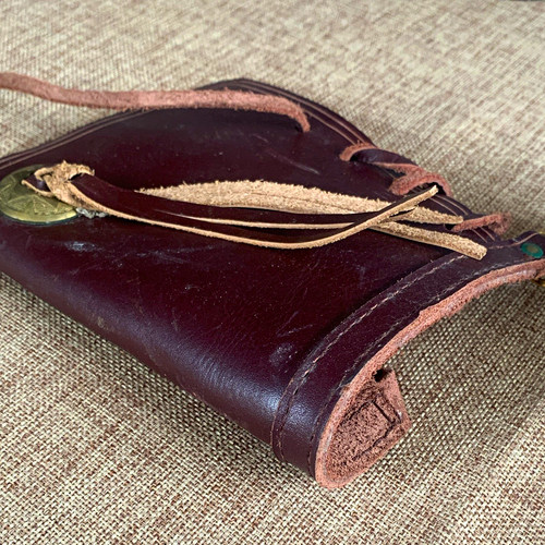 Brown leather belt - brown,